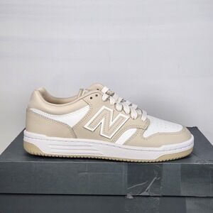 New Balance 480 Sneakers Big Kids Size 4.5 Grey White Low Court Shoes GSB480LB